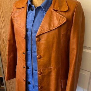 Dark orange Leather Jacket - Vintage - Great condition